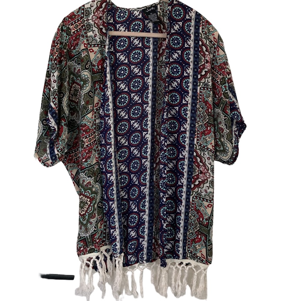 Justify Boho Vibrant Kimono Cardigan – Size Small Bohemian Lightweight Cover